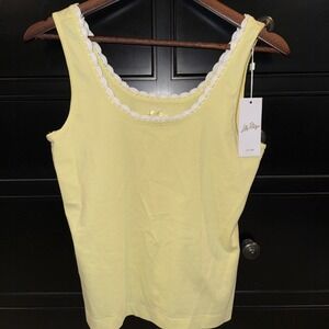 Lilly Pulitzer Gabbie Crochet Trimmed Yellow Tank Cami XS NWT Limoncello